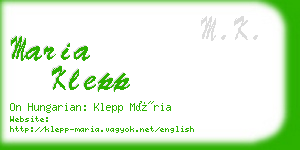 maria klepp business card